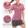 imageLittle Donkey Andy Womens Lightweight Sport Cool DRI UPF 50 Polo Shirt MoistureWicking Performance with 3ButtonsHeather Red