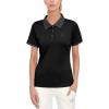 imageLittle Donkey Andy Womens Lightweight Sport Cool DRI UPF 50 Polo Shirt MoistureWicking Performance with 3ButtonsPure Black
