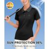 imageLittle Donkey Andy Womens Lightweight Sport Cool DRI UPF 50 Polo Shirt MoistureWicking Performance with 3ButtonsPure Black
