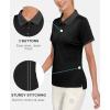 imageLittle Donkey Andy Womens Lightweight Sport Cool DRI UPF 50 Polo Shirt MoistureWicking Performance with 3ButtonsPure Black