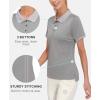 imageLittle Donkey Andy Womens Lightweight Sport Cool DRI UPF 50 Polo Shirt MoistureWicking Performance with 3ButtonsPure Grey