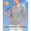 imageLittle Donkey Andy Womens Lightweight Sport Cool DRI UPF 50 Polo Shirt MoistureWicking Performance with 3ButtonsPure Grey