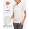 imageLittle Donkey Andy Womens Lightweight Sport Cool DRI UPF 50 Polo Shirt MoistureWicking Performance with 3ButtonsPure White