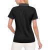 imageLittle Donkey Andy Womens Lightweight Sport Cool DRI UPF 50 Polo Shirt MoistureWicking Performance with 3ButtonsPure Black