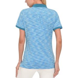 imageLittle Donkey Andy Womens Lightweight Sport Cool DRI UPF 50 Polo Shirt MoistureWicking Performance with 3ButtonsHeather Blue