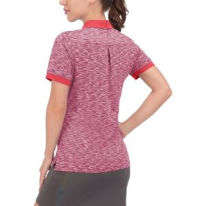 imageLittle Donkey Andy Womens Lightweight Sport Cool DRI UPF 50 Polo Shirt MoistureWicking Performance with 3ButtonsHeather Red