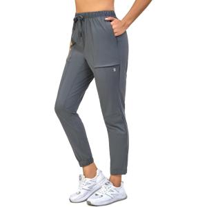 imageLittle Donkey Andy Womens Ultra Stretch Quick Dry Cool Ankle Pants Drawstring Active Travel HikingGray