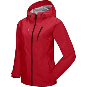 imageLittle Donkey Andy Womens Highperformance Waterproof Rain Jacket Rain Shell for Hiking TravelB10redhighperformance