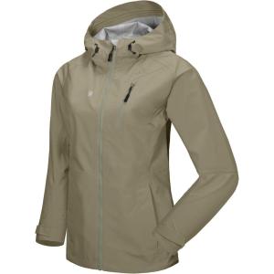 imageLittle Donkey Andy Womens Highperformance Waterproof Rain Jacket Rain Shell for Hiking TravelB12khakihighperformance