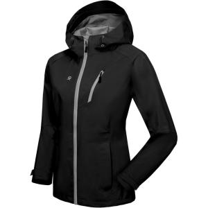 imageLittle Donkey Andy Womens Highperformance Waterproof Rain Jacket Rain Shell for Hiking TravelB1blackhighperformance