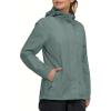 imageLittle Donkey Andy Womens Packable Rain Jacket Waterproof Lightweight Rain Coat with Hood for Golf CyclingPale Aqua