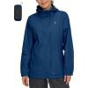 imageLittle Donkey Andy Womens Packable Rain Jacket Waterproof Lightweight Rain Coat with Hood for Golf CyclingClassic Blue