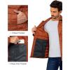 imageLittle Donkey Andy Mens Lightweight Quilted Puffer Jacket Windproof Thermal Winter Coat with Recycled InsulationBorange
