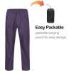 imageLittle Donkey Andy Womens Lightweight Packable Waterproof Rain Pants with Pockets for Hiking Travel FishingPurple