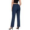 imageLittle Donkey Andy Womens Stretchy Straight Leg Dress Pants Business Casual Elastic Waist Cropped Work Pants with PocketsBlue