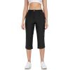 imageLittle Donkey Andy Womens Stretchy Straight Leg Dress Pants Business Casual Elastic Waist Cropped Work Pants with PocketsCropped Pantsblack