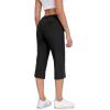imageLittle Donkey Andy Womens Stretchy Straight Leg Dress Pants Business Casual Elastic Waist Cropped Work Pants with PocketsCropped Pantsblack