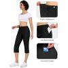 imageLittle Donkey Andy Womens Stretchy Straight Leg Dress Pants Business Casual Elastic Waist Cropped Work Pants with PocketsCropped Pantsblack