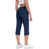 imageLittle Donkey Andy Womens Stretchy Straight Leg Dress Pants Business Casual Elastic Waist Cropped Work Pants with PocketsCropped Pantsblue