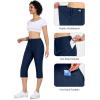 imageLittle Donkey Andy Womens Stretchy Straight Leg Dress Pants Business Casual Elastic Waist Cropped Work Pants with PocketsCropped Pantsblue