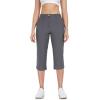 imageLittle Donkey Andy Womens Stretchy Straight Leg Dress Pants Business Casual Elastic Waist Cropped Work Pants with PocketsCropped Pantsgrey