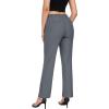 imageLittle Donkey Andy Womens Stretchy Straight Leg Dress Pants Business Casual Elastic Waist Cropped Work Pants with PocketsGrey