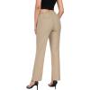 imageLittle Donkey Andy Womens Stretchy Straight Leg Dress Pants Business Casual Elastic Waist Cropped Work Pants with PocketsKhaki
