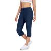 imageLittle Donkey Andy Womens Stretchy Straight Leg Dress Pants Business Casual Elastic Waist Cropped Work Pants with PocketsCropped Pantsblue