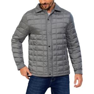 imageLittle Donkey Andy Mens Lightweight Quilted Puffer Jacket Windproof Thermal Winter Coat with Recycled InsulationBgrey