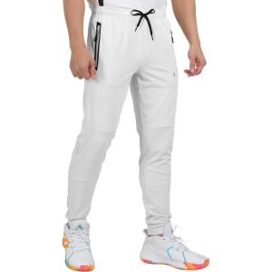 imageLittle Donkey Andy Mens Lightweight Tapered Joggers QuickDry Stretch Athletic Track Pants for Running Gym and Training4white