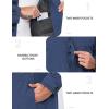 imageLittle Donkey Andy Mens Waterproof MidLength Trench Coat Lightweight Long Rain Coat Single Breasted OvercoatBlue Heather