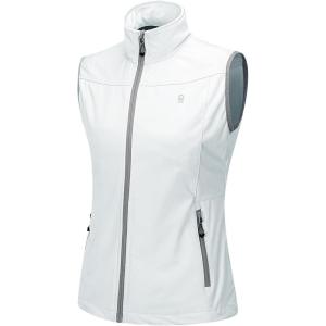 imageLittle Donkey Andy Womens Lightweight Softshell Vest Windproof Sleeveless Jacket for Running Hiking TravelWhite