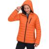 imageLittle Donkey Andy Womens Packable Lightweight Puffer Jacket Hooded Windproof Winter Coat with Recycled InsulationPackable Orange