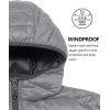 imageLittle Donkey Andy Mens Warm Waterproof Puffer Jacket Hooded Windproof Winter Coat with Recycled InsulationLight Grey