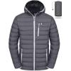imageLittle Donkey Andy Mens Warm Waterproof Puffer Jacket Hooded Windproof Winter Coat with Recycled InsulationGrey