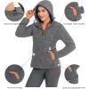 imageLittle Donkey Andy Womens Reversible Long Fleece Jacket Full Zip Polar Fleece Hoodie Lightweight Soft Warm Winter CoatDark Grey HeatherGranite Gray