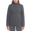 imageLittle Donkey Andy Womens Reversible Long Fleece Jacket Full Zip Polar Fleece Hoodie Lightweight Soft Warm Winter CoatDark Grey HeatherGranite Gray