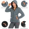 imageLittle Donkey Andy Womens Reversible Long Fleece Jacket Full Zip Polar Fleece Hoodie Lightweight Soft Warm Winter CoatStormy Weather HeatherBlack