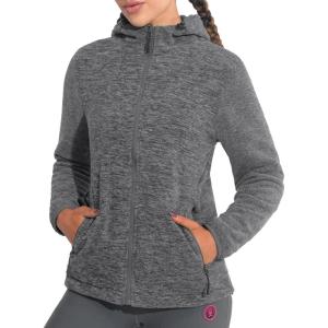imageLittle Donkey Andy Womens Reversible Long Fleece Jacket Full Zip Polar Fleece Hoodie Lightweight Soft Warm Winter CoatDark Grey HeatherGranite Gray