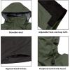 imageLittle Donkey Andy Mens Waterproof Rain Jacket Outdoor Lightweight Rain Shell Coat for HikingGolfTravelB6blackArmy Green