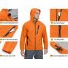 imageLittle Donkey Andy Mens Waterproof Rain Jacket Outdoor Lightweight Rain Shell Coat for HikingGolfTravelD5orangeultra Lightweight