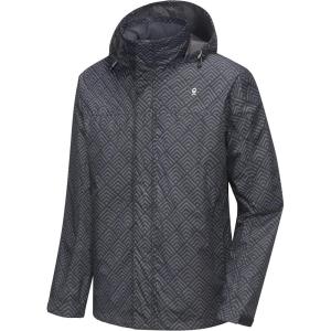 imageLittle Donkey Andy Mens Waterproof Rain Jacket Outdoor Lightweight Rain Shell Coat for HikingGolfTravelB14greyBlack