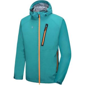 imageLittle Donkey Andy Mens Waterproof Rain Jacket Outdoor Lightweight Rain Shell Coat for HikingGolfTravelD2blueultra Lightweight