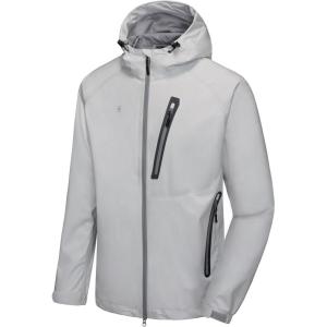 imageLittle Donkey Andy Mens Waterproof Rain Jacket Outdoor Lightweight Rain Shell Coat for HikingGolfTravelD3grayultra Lightweight