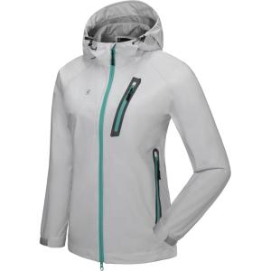 imageLittle Donkey Andy Womens Waterproof Rain Jacket UltraLightweight Rain Shell for Cycling Running BikingE3grayultra Lightweight