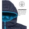 imageLittle Donkey Andy Mens Warm Waterproof Puffer Jacket Hooded Windproof Winter Coat with Recycled InsulationPackabledeep Blue