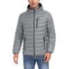 imageLittle Donkey Andy Mens Warm Waterproof Puffer Jacket Hooded Windproof Winter Coat with Recycled InsulationPackablelight Grey