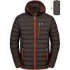 imageLittle Donkey Andy Mens Warm Waterproof Puffer Jacket Hooded Windproof Winter Coat with Recycled InsulationPackablecoffee