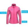 imageLittle Donkey Andy Womens Insulated Hiking Jacket Thermal Running Hybrid Jacket Lightweight Breathable and WarmUpgrade Pink