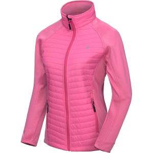 imageLittle Donkey Andy Womens Insulated Hiking Jacket Thermal Running Hybrid Jacket Lightweight Breathable and WarmUpgrade Pink